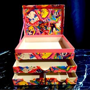 Lisa Frank RARE Light Pink Jewelry Box Pen Organizer Vintage